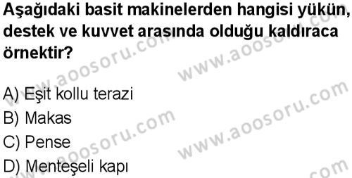Fen Bilimleri 8 Dersi 2025-2026 yılı 1. Dönem sınavı 3. Soru