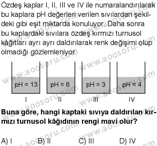 Fen Bilimleri 8 Dersi 2025-2026 yılı 1. Dönem sınavı 8. Soru