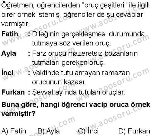 Din Kültürü ve Ahlak Bilgisi 6 Dersi 2025-2026 yılı 3. Dönem sınavı 3. Soru