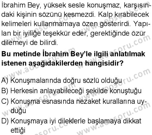 Din Kültürü ve Ahlak Bilgisi 6 Dersi 2025-2026 yılı 3. Dönem sınavı 6. Soru