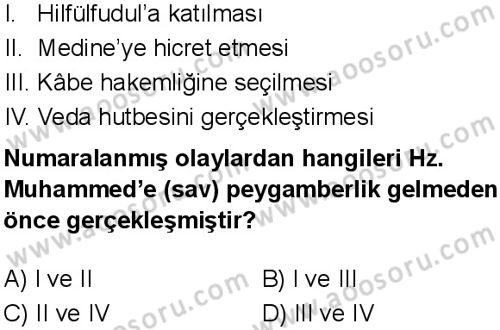 Din Kültürü ve Ahlak Bilgisi 6 Dersi 2025-2026 yılı 3. Dönem sınavı 7. Soru