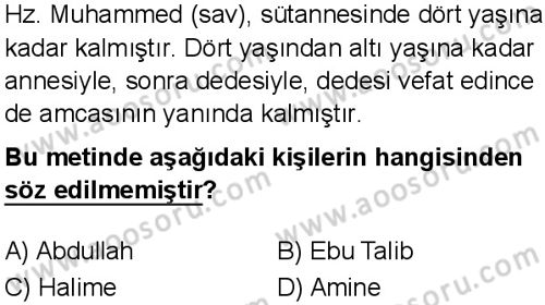 Din Kültürü ve Ahlak Bilgisi 6 Dersi 2025-2026 yılı 3. Dönem sınavı 8. Soru