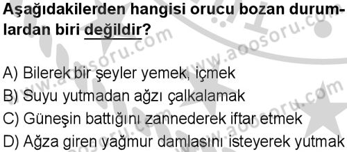 Din Kültürü ve Ahlak Bilgisi 6 Dersi 2025-2026 yılı 2. Dönem sınavı 4. Soru