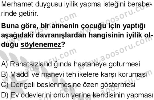 Din Kültürü ve Ahlak Bilgisi 6 Dersi 2025-2026 yılı 2. Dönem sınavı 6. Soru