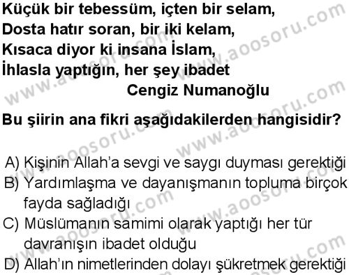 Din Kültürü ve Ahlak Bilgisi 5 Dersi 2013-2014 yılı 3. Dönem sınavı 4. Soru Din Kültürü ve Ahlak Bilgisi 5 Dersi 2013-2014 yılı 3. Dönem sınavı 4. Soru