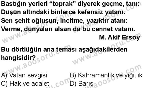 Din Kültürü ve Ahlak Bilgisi 5 Dersi 2013-2014 yılı 3. Dönem sınavı 20. Soru Din Kültürü ve Ahlak Bilgisi 5 Dersi 2013-2014 yılı 3. Dönem sınavı 20. Soru