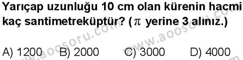 Matematik 8 Dersi 2012-2013 yılı 2. Dönem sınavı 11. Soru Matematik 8 Dersi 2012-2013 yılı 2. Dönem sınavı 11. Soru